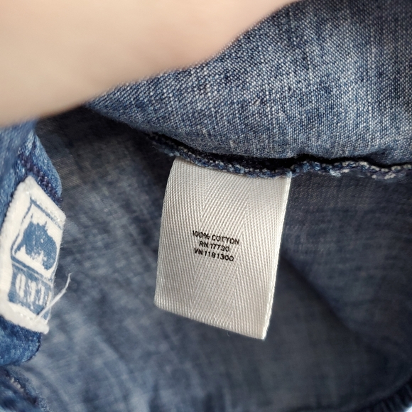 Feed USA + Target Collaboration Denim Chambray Button Front Shirt Size Small - Picture 5 of 7